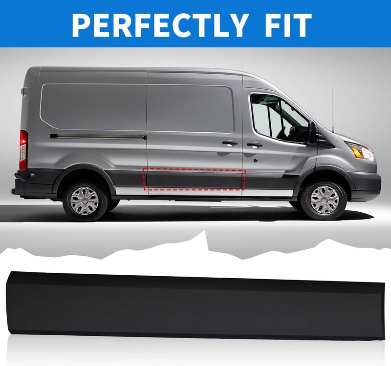 Spwrney Sliding Door Lower Molding Trim Center for Transit 150 250 350 HD 2015-2024, Exterior Side Loading Panel Cover Accessories, Passenger Right Side, 1PC - Image 3
